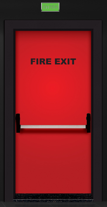 Panik Barlı Kırmızı Yangın Kapısı, MRT-1101