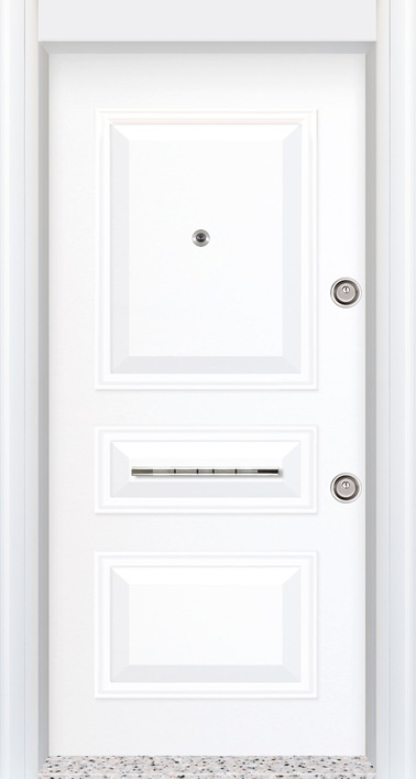 beyaz desenli çelik kapı