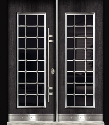 Çift Kanatlı Antrasit Apartman Giriş Kapısı -MRT-1007