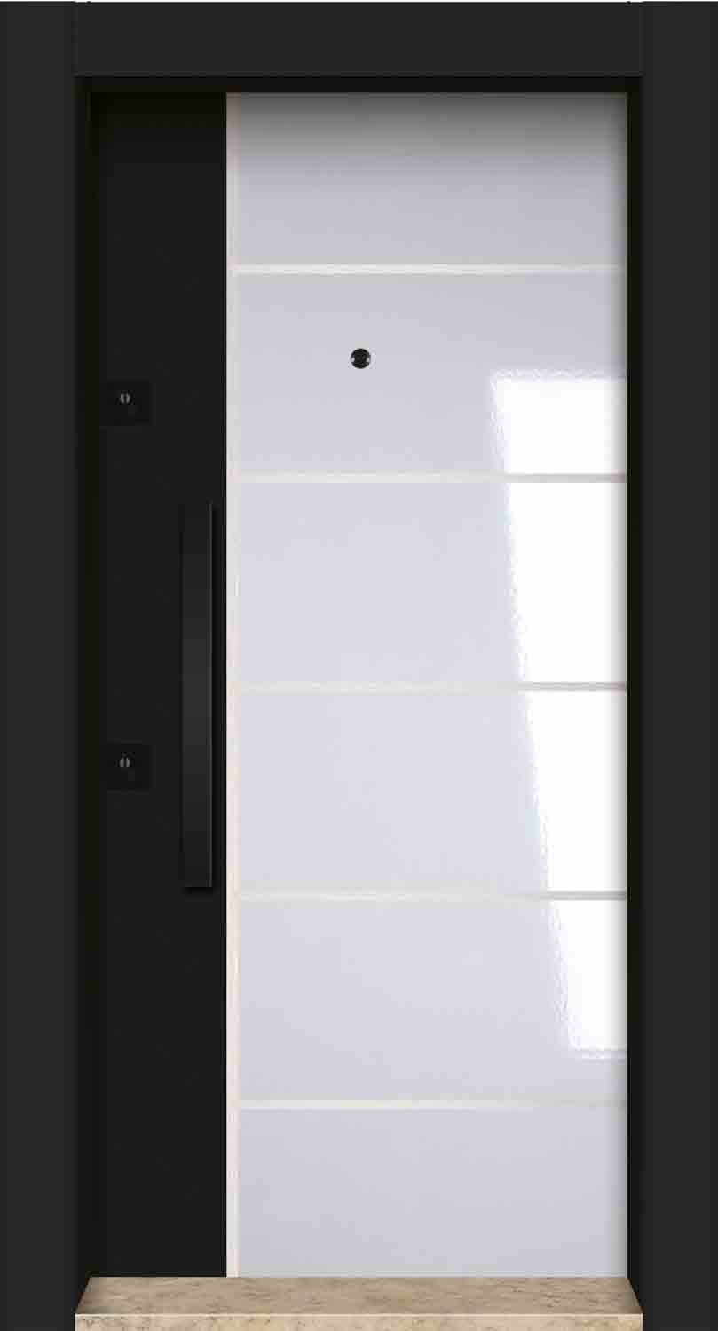 Siyah Beyaz Çelik Kapı Modeli